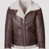 Solstice Horizon Women's Shearling Aviator Jacket - Luxe Brown (3)