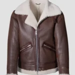 Solstice Horizon Women's Shearling Aviator Jacket - Luxe Brown