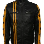 Stellar Stride Black & Yellow Biker Jacket