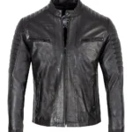 StormRider Men's All-Season Leather Biker Jacket