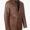 Timeless Rustic Rider Brown Leather Blazer for Men - Classic Biker Style (4)