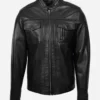 Urban Rebel Black Leather Biker Jacket with Utility Pockets (4)