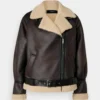 Vero Moda Tall VMJoanna Chocolate Faux Leather JackeT (6)