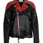 Viperstrike Women's Biker Jacket – Black & Red Leather