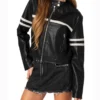 Vortex Stride Women’s Racer Jacket Black with White Stripes 4
