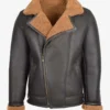 Wildwood Rebel B3 Brown Leather Shearling Bomber Jacket (4)