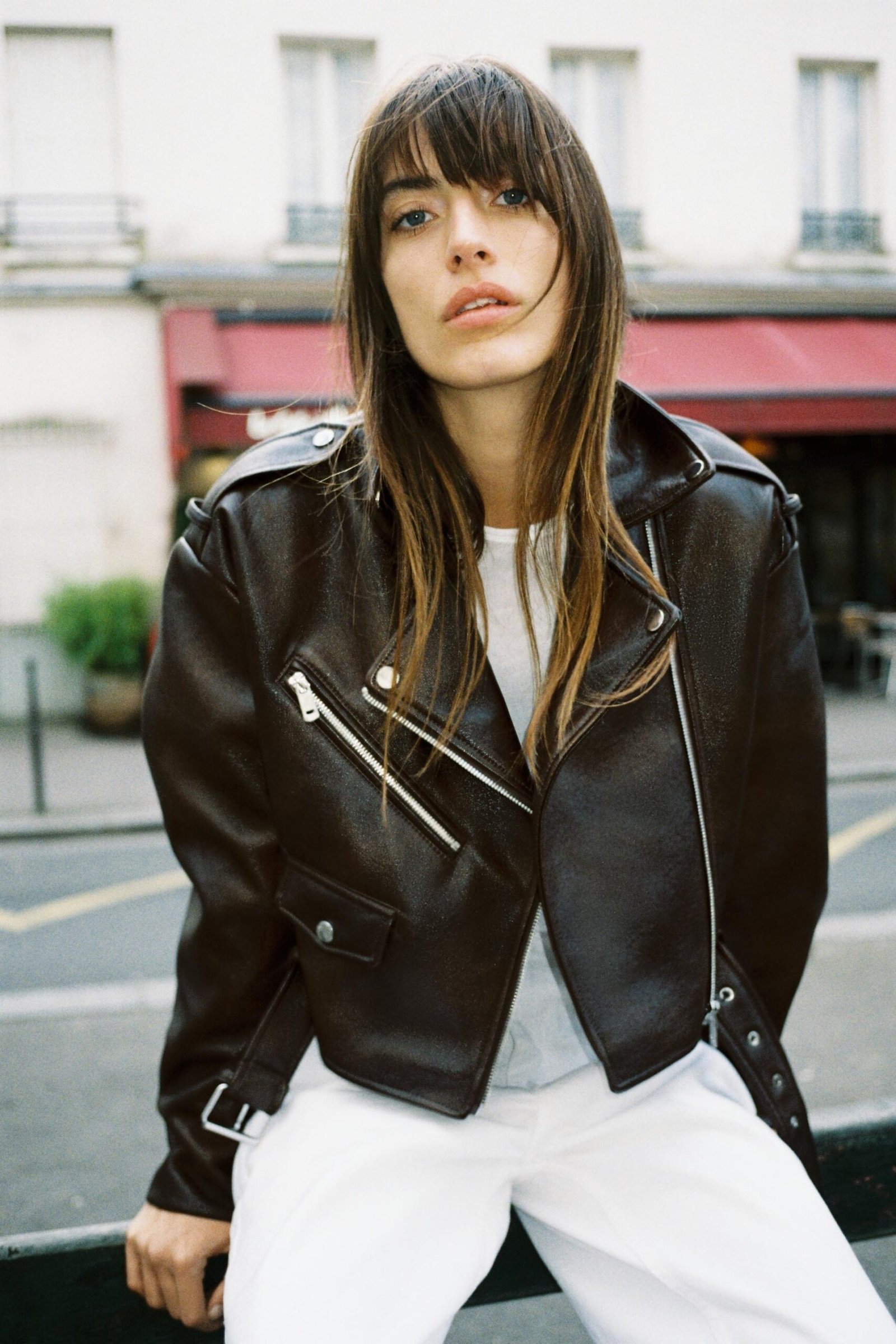 Women Leather Biker Black Jacket