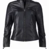 jetstream women's black leather jacket contemporary chic edition 1