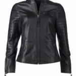 Jetstream Women's Black Leather Jacket – Contemporary Chic Edition
