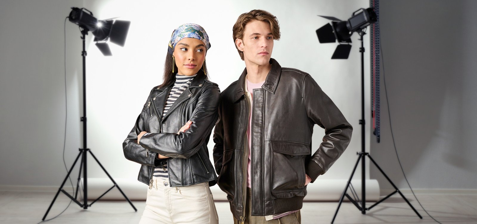 Biker Leather Jacket For Men And Women Home Page Banner Design 1