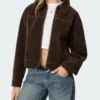Canyon Drift Cropped Suede Leather Bomber (1)