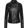 Crimson Glide Women's Asymmetric Leather Moto Jacket (3)