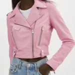 Orchid Blaze Cropped Leather Moto – USBiker Signature