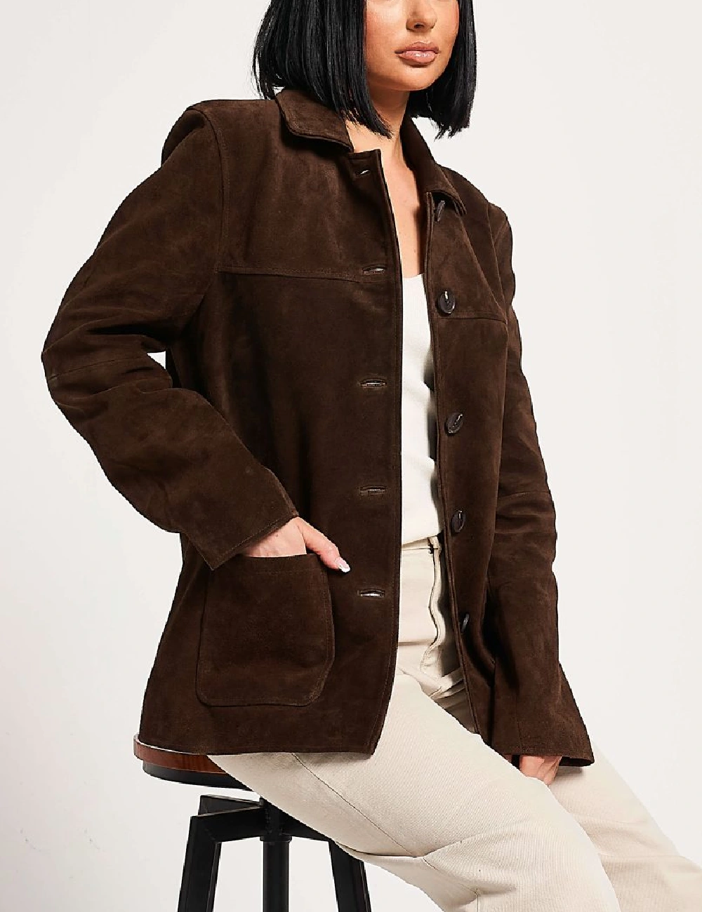 Sierra Drift Buffalo Suede Biker Coat Women’s Premium Outerwear 4