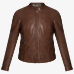 SteelSaddle Brown Leather Moto Jacket