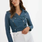 Storm Blue Rebel Cropped Moto – USBiker Signature
