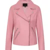 Blush Throttle Women’s Pink Biker Leather Jacket 1