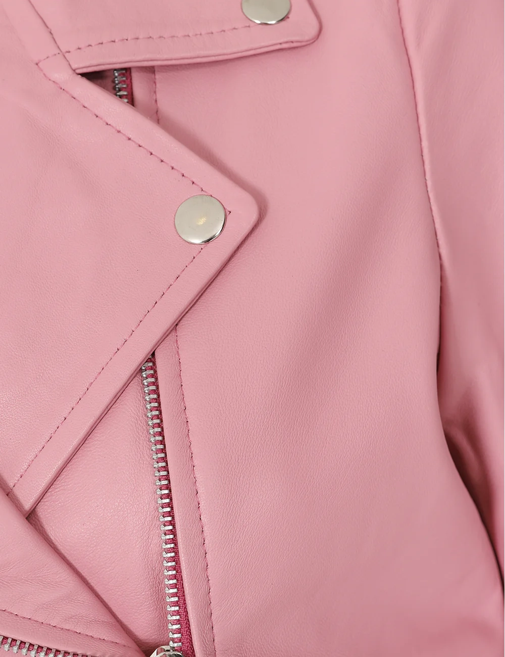 Blush Throttle Women’s Pink Biker Leather Jacket 2