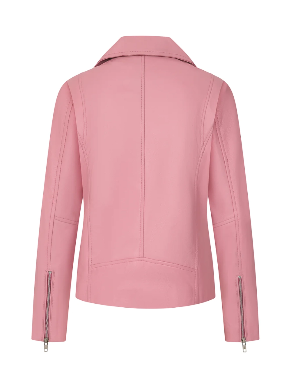 Blush Throttle Women’s Pink Biker Leather Jacket 5
