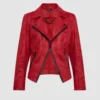 CherryRush Vex Zipper-Trim Women Biker Leather Jacket (1)