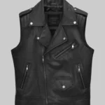 DarkKnight Black Leather Vest