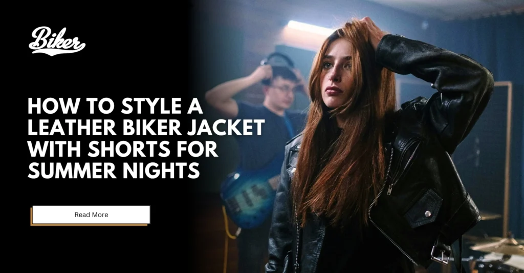 How to Style a Leather Biker Jacket with Shorts for Summer Night