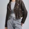 Kensleigh Women Vintage Brown Distressed Leather Biker Jacket (1)