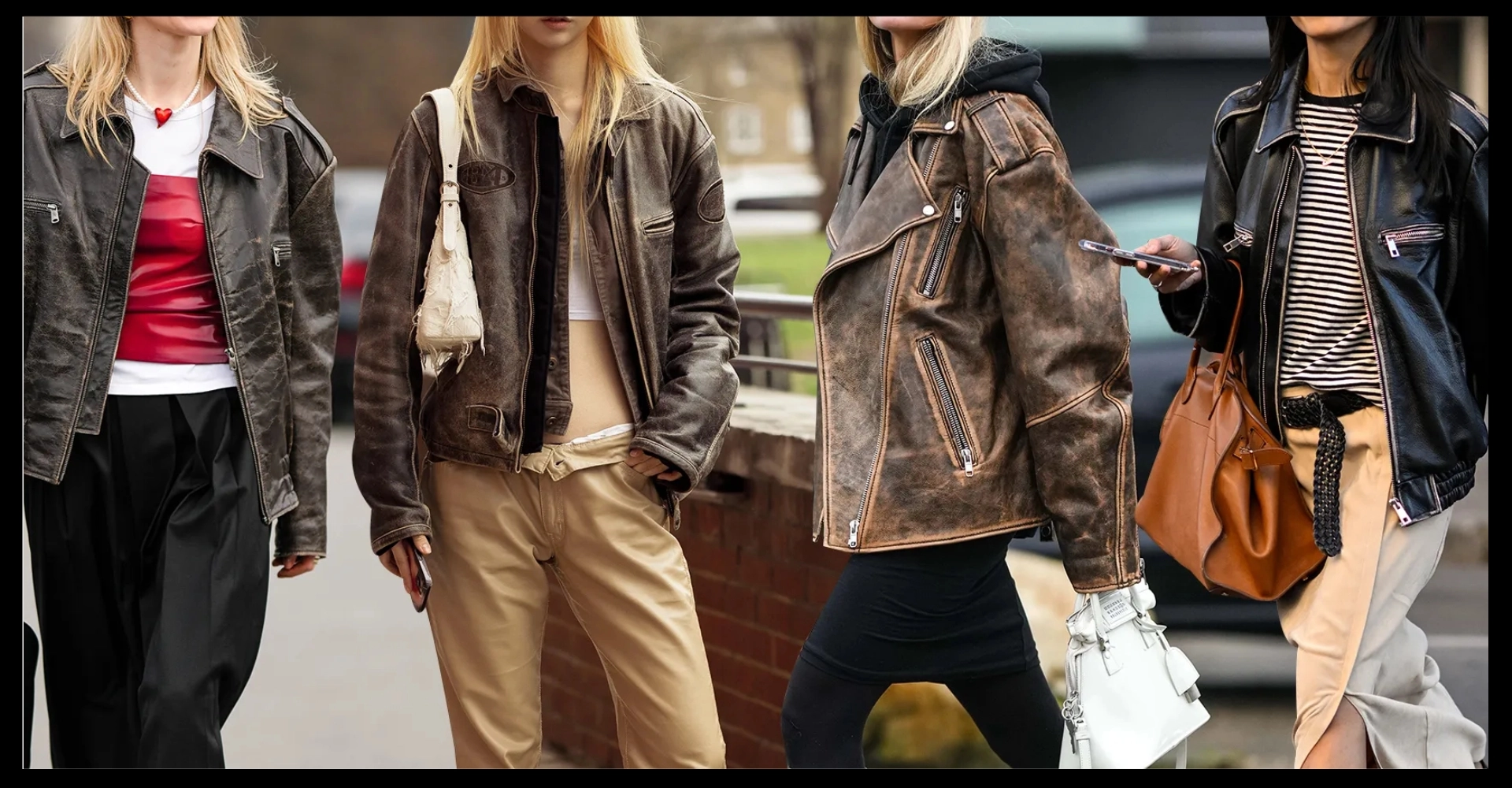 Leather Biker Jackets Street Style Summer Outfit
