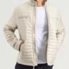 Men’s AlpineGrid Beige Quilted Puffer Leather Jacket (1)