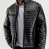Men’s AlpineGrid Quilted Puffer Leather Jacket (1)