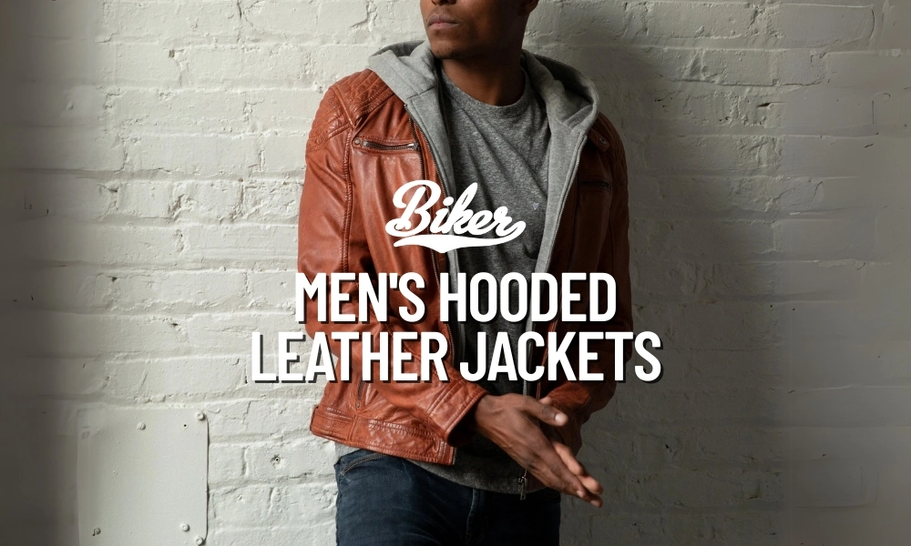 Men's Hooded Leather Jackets By USA Biker Jacket