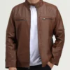 Men’s Sandline Racer Brown Leather Jacket (1)