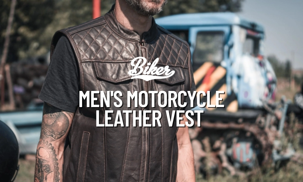Men's motorcycle Leather Vest