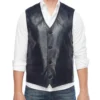 NavyTrek Men’s Dark Blue Leather Motorcycle Vest (2)