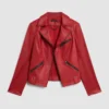 RedRider Women Motorcycle Red Leather Jacket (6)