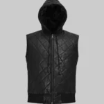 ShadowRider Hooded Leather Biker Vest