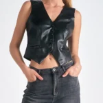 StealthRider Black Real Leather Vest