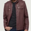 Thornmoor Men Burgundy Motorcycle Leather Jacket (1)