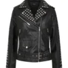 Women’s RebelSpike Studded Rock Leather Biker Jacket (2)