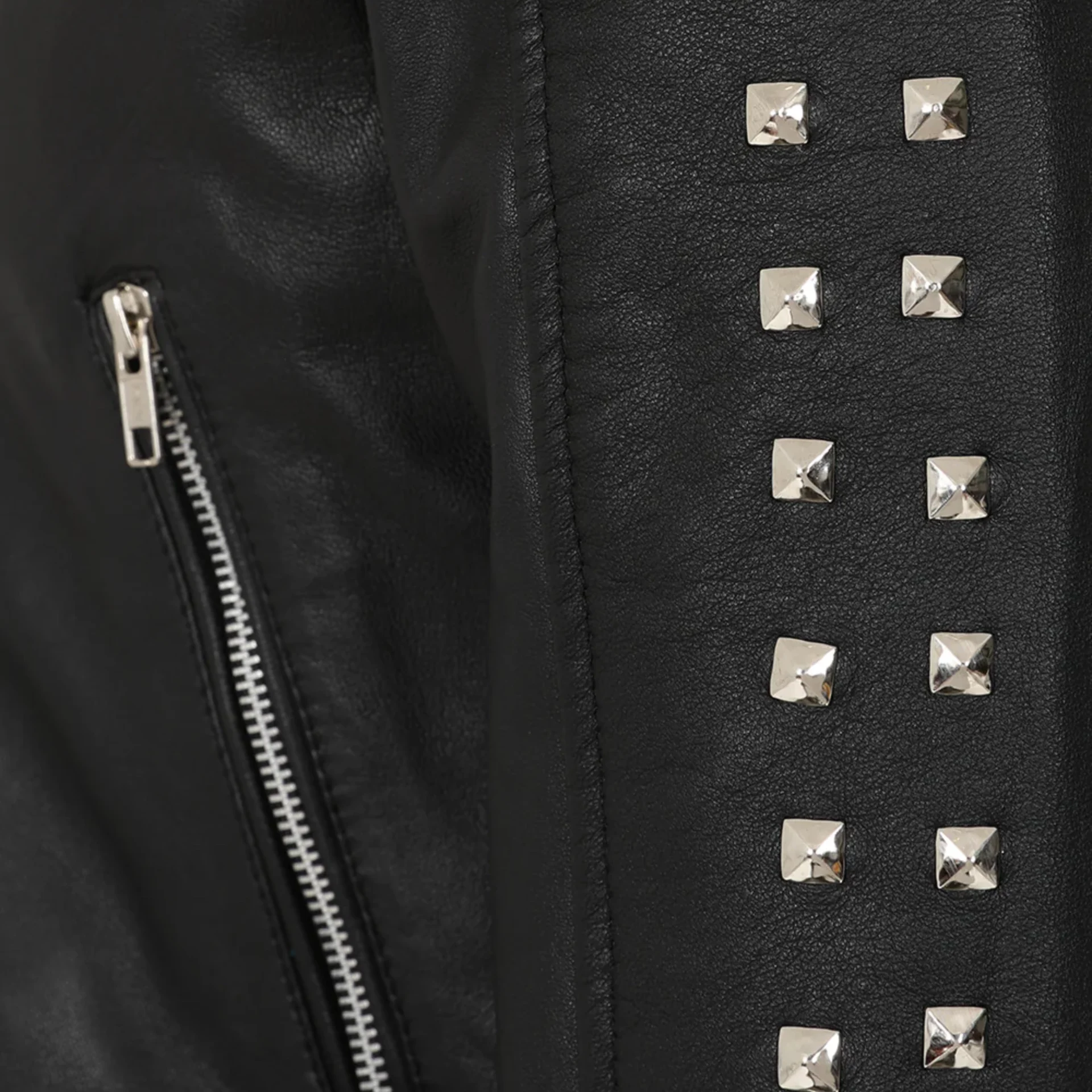 Women’s RebelSpike Studded Rock Leather Biker Jacket (4)