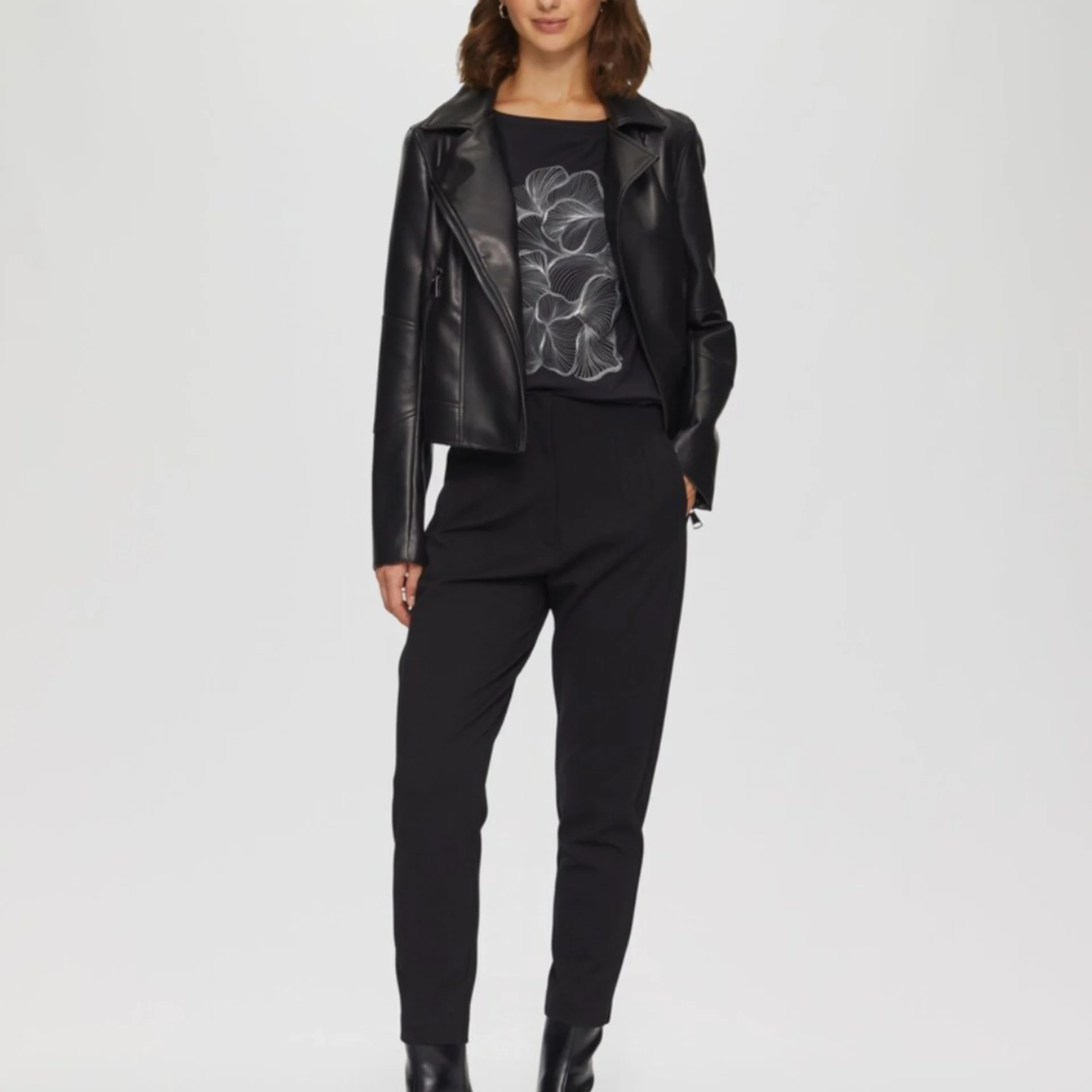 Women’s ShadowLine Minimalist Real Leather Biker Jacket (2)