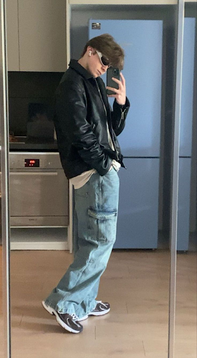 Biker Jacket with Baggy Jeans - Biker Jacket