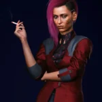 Cyberpunk Female V Blazer – Crimson Red Leather Blazer