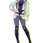 Cyberpunk Lucy Cropped Cosplay Silver Holographic Jacket