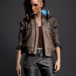 Edgerunner Cyberpunk-2077 Vincent Bomber Brown Leather Jacket